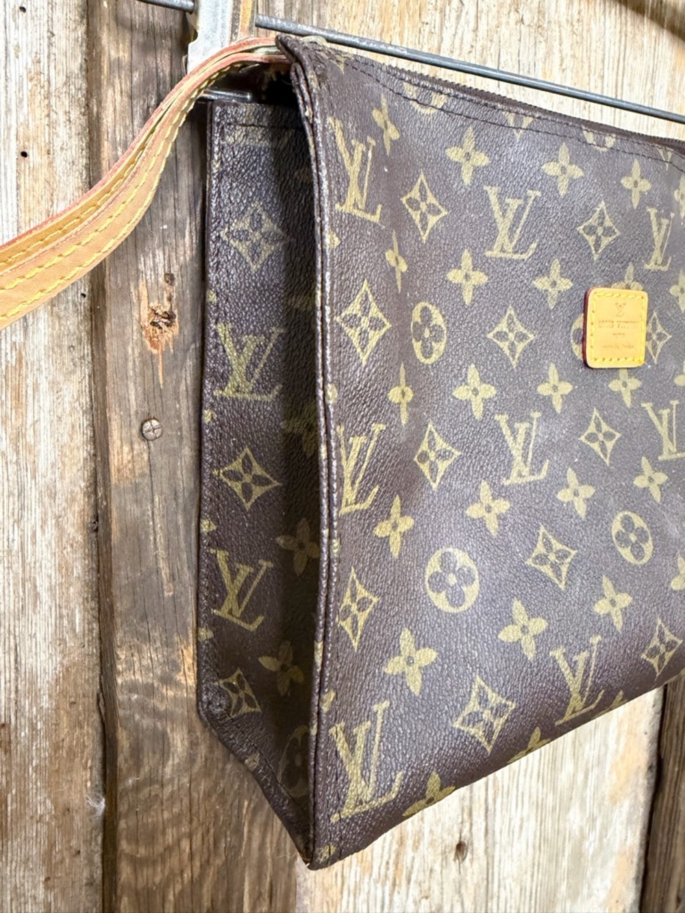VTG Louis Vuitton Monogram Clutch Toiletry Pouch Cosmetic Bag 26 Large - Picture 6 of 16